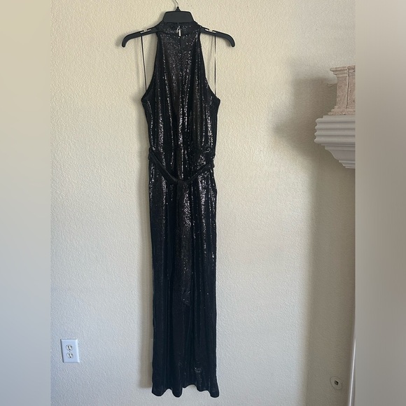 MICHAEL Michael Kors Sequin Halter Wide-Leg Jumpsuit M NWOT - Picture 3 of 6